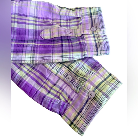 Christopher & Banks Purple Plaid Button Down Shirt - Picture 8 of 8